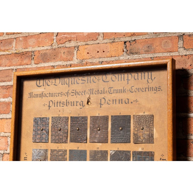 Industrial 19th Century Embossed Sheet Metal Sample Advertising Display by Duquesne For Sale - Image 3 of 10
