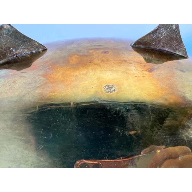 Brass Vintage Handmade Mexican Brass Centerpiece Fruit Bowl For Sale - Image 8 of 13