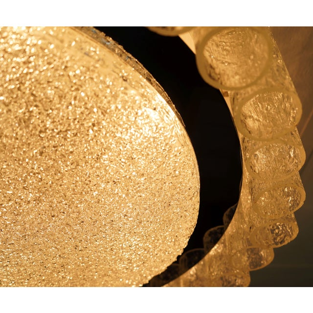 Vintage Ice Glass Ceiling Fixture with 32 Glass Tubes from Doria Leuchten, 1960s For Sale - Image 4 of 14