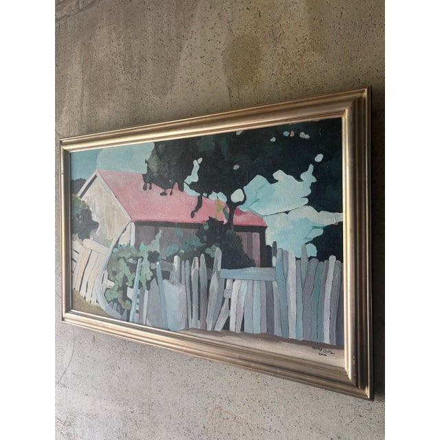 Coastal Vintage Landscape Painting by Haitian Artist Phillip “Fillmore” Outten For Sale - Image 3 of 8