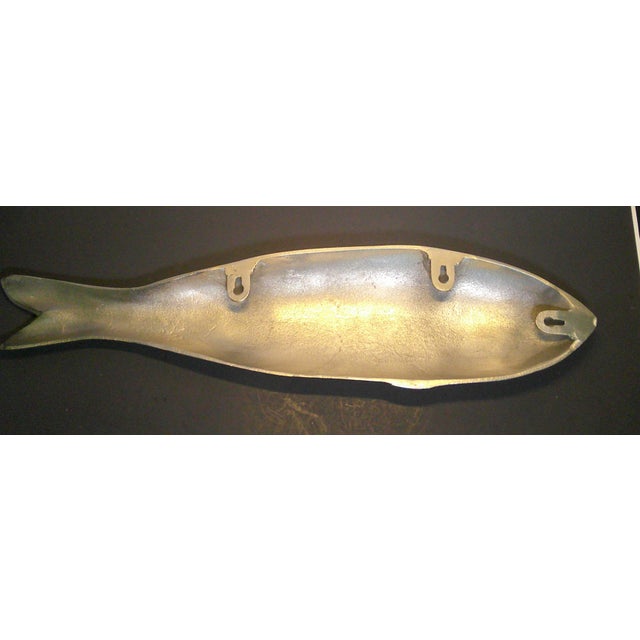 Vintage Style Silver Metal Fish Wall Hanging Sculpture For Sale - Image 9 of 12