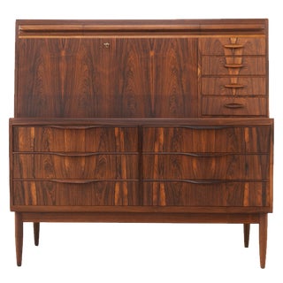 Modern Danish Rosewood Secretary Desk attributed to Erling Torvits, 1960s For Sale