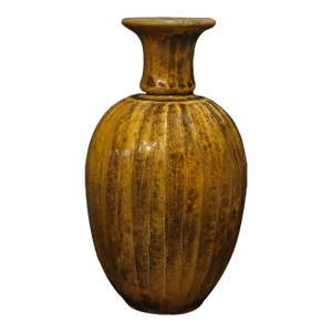 1910s Herman Kahler Yellow Danish Ceramic Vase