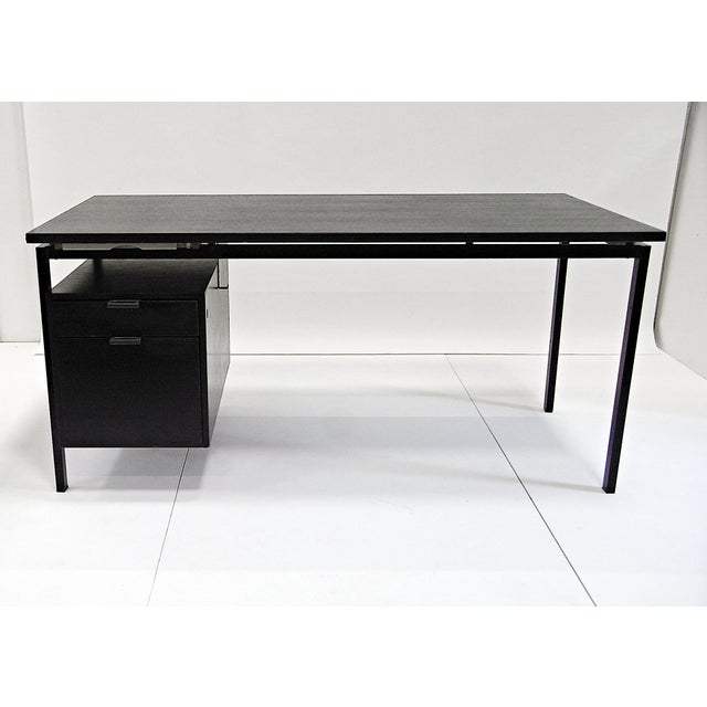 Mid-Century Modern Writing Desk with Typewriter Desk in Black Stained Oak by Herbert Hirche for Christian Holzäpfel KG, Germany, 1960s For Sale - Image 3 of 18