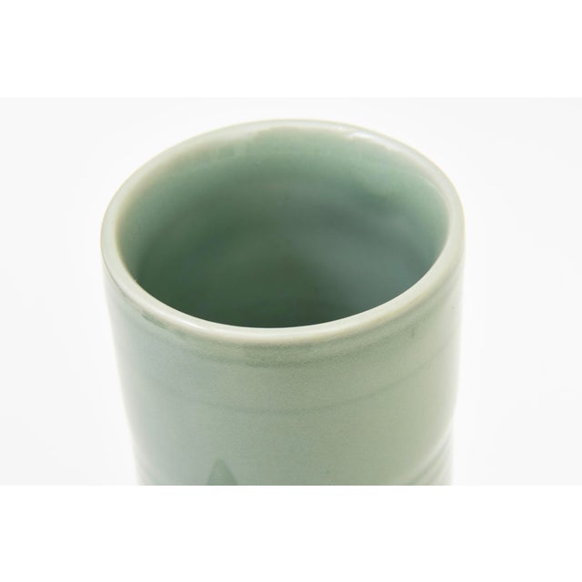 Ceramic Mid Century Modern Chinese Porcelain Celadon Vase, 1950's For Sale - Image 7 of 11