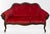 French Provincial Mid 20th Century The Chateau Salon: Custom French Louis XV Rococo Revival Crimson Velvet Settee For Sale - Image 3 of 14