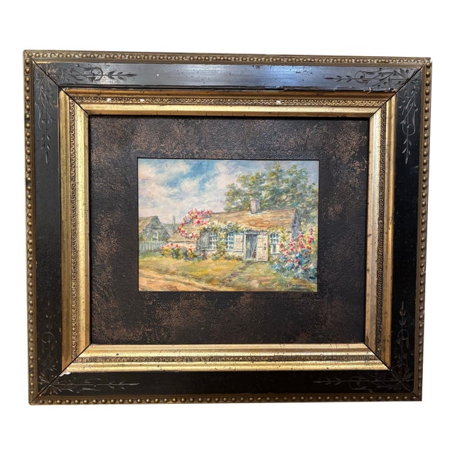 Antique 19th Century Lillian Gertrude Rockwood Watercolor Painting "Sconset" For Sale