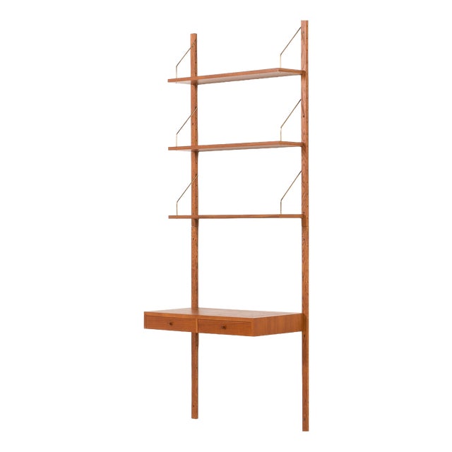 Danish Teak Shelving Unt with Desk in the style of Poul Cadovius, 1960s For Sale