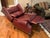 1990s Craftwork Guild Burgundy Leather Wingback Armchair With Nailhead Trim For Sale - Image 9 of 10