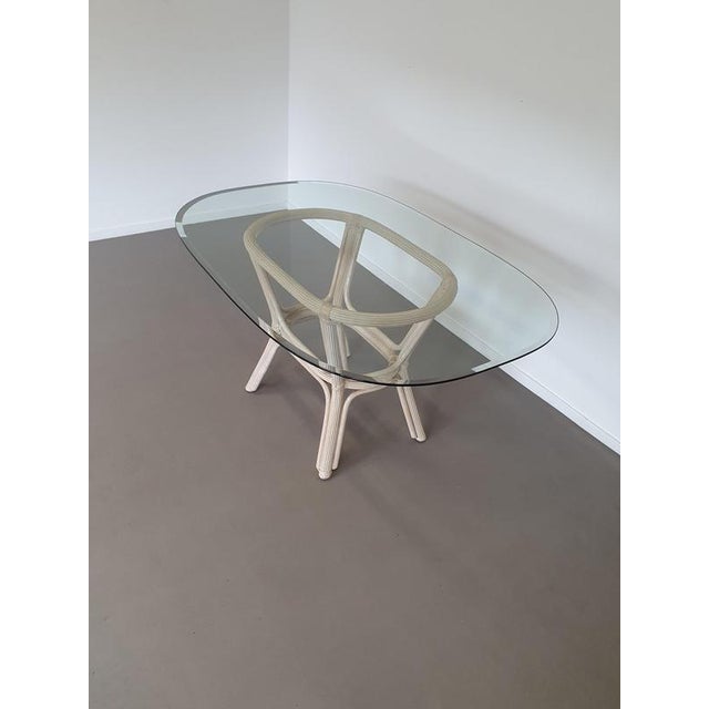 Pencil Split Reed and Glass Desk For Sale - Image 9 of 11