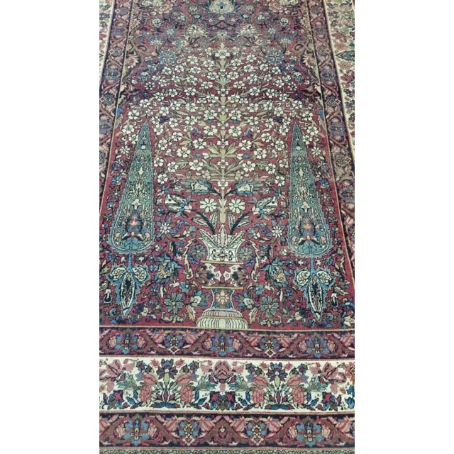 Traditional Antique Kerman Handmade Wool Rug - 4'4" X 6'6" - Size Cat. 4x6 5x7 For Sale - Image 3 of 8