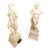 Pair of Mid 20th Century Female Figural Marble/Alabaster Carved Table Lamps For Sale