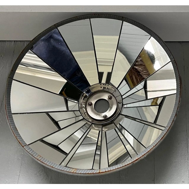 Victorian Large English Zinc Mirrored Reflector Shade for Ceiling Fixture or Lantern For Sale - Image 3 of 11