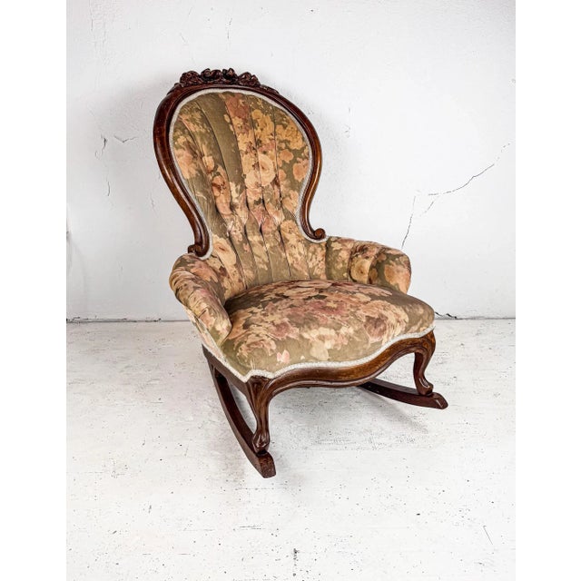 Wood Early 20th Century Parlor Rocking Chair For Sale - Image 7 of 9