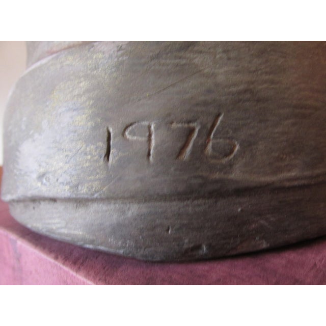 1970s Life Sized Plaster Bust of a Gentleman by Noted Artist Anita Weschler For Sale - Image 13 of 13