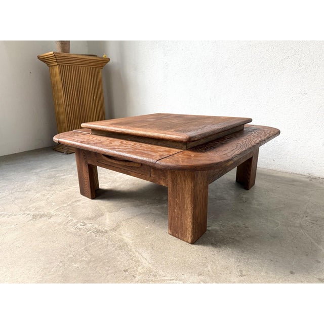 Double-Tiered Oak Coffee Table, 1970s For Sale - Image 6 of 18