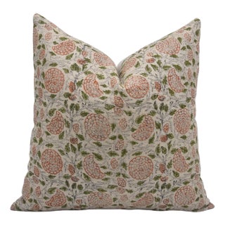 Throw Pillow Cover Designer Collection of Hand Block Printed 14x20 Inch Thick Linen - Karwachauth For Sale