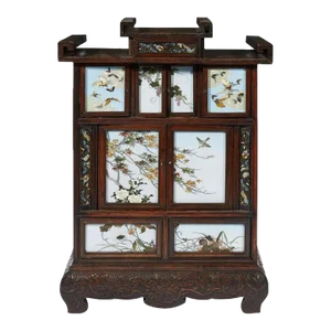 Early 20th Century Japanese Table Cabinet with Cloisonne Panels in the Style of Namikawa Sosuke
