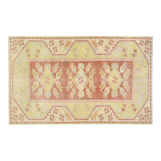 Vintage Turkish Anatolian Hand Knotted Wool Rug, 2'8x4'3 For Sale