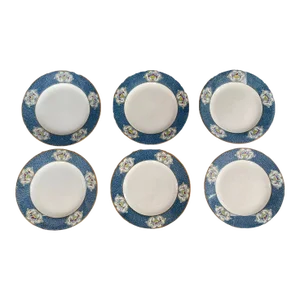 Antique J. & G. Meakin Dessert Plates Floral Motif Partial Service Ironstone Newark- Set of 6