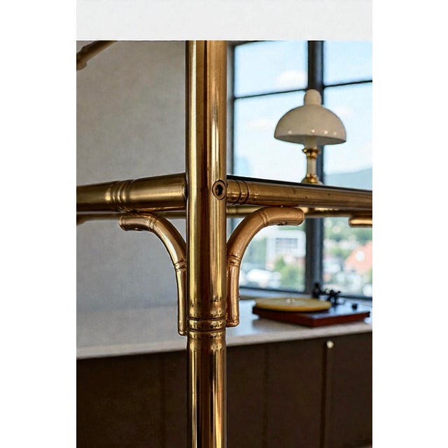 Italian Shelving Display in Faux Bamboo Brass, 1970s For Sale - Image 12 of 13