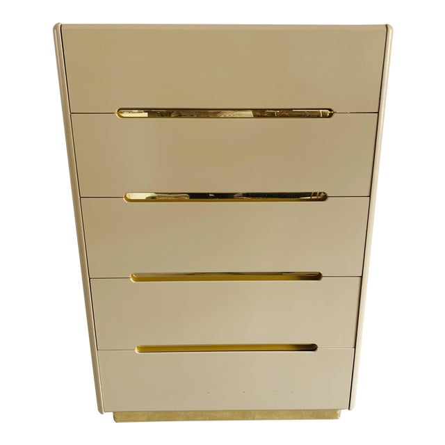 Vintage Lane Lacquer Brass 5 Drawer Dresser Chairish