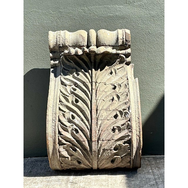 Vintage 1880s Monumental Distressed Wood Corbel For Sale - Image 10 of 12