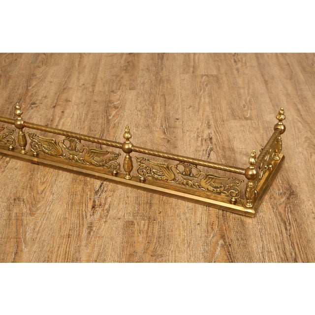 Neoclassical Style Brass Fireplace Fender For Sale - Image 4 of 18