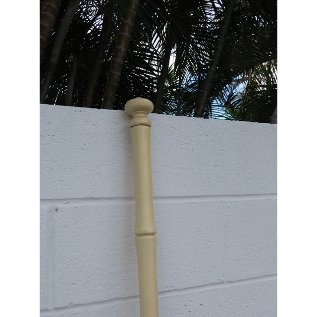 Off-white Hollywood Regency Faux Bamboo Posted Painted King Size Headboard 6681 For Sale - Image 8 of 16