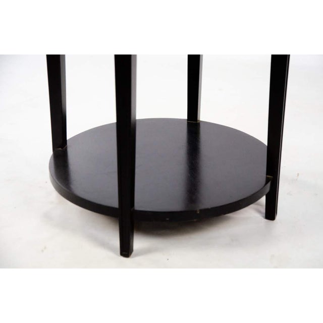 Modern Black Drum Mirrored Top Side Table | Chairish