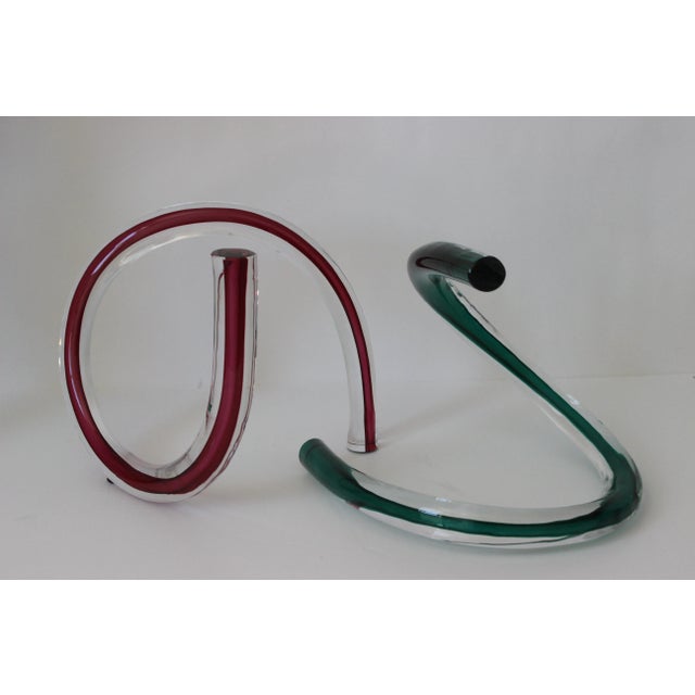 Sculpture Free Form Swirls 2-Piece Glass For Sale In Miami - Image 6 of 13