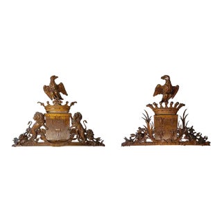 Late 19th Century Italian Armorial Pediments With Eagles - a Pair For Sale