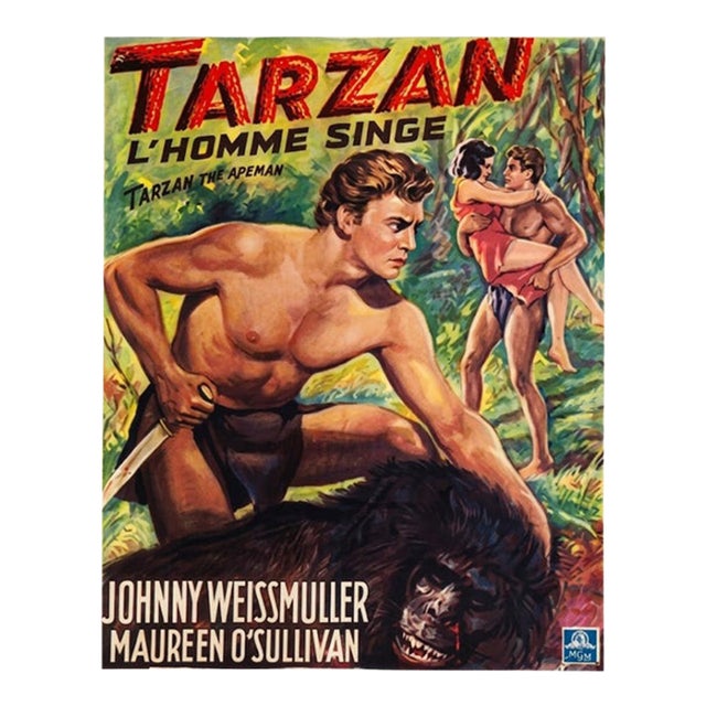 Original 1932 Tarzan the Ape Man (Tarzan l'Homme Singe) Belgian Movie Poster For Sale