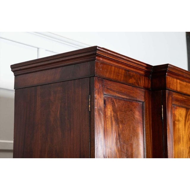 Large English Mahogany Breakfront Linen Press, 1880s For Sale - Image 13 of 18