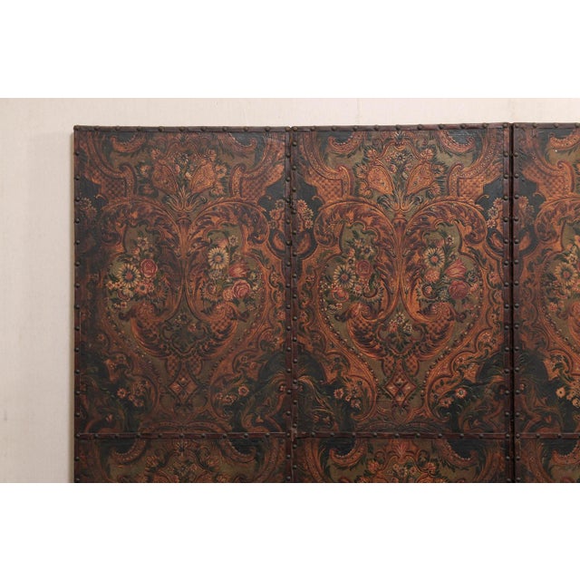 Mid 20th Century Mid 20th Century Italian Leather Room Divider, 9.5' X 7' Tall For Sale - Image 5 of 13