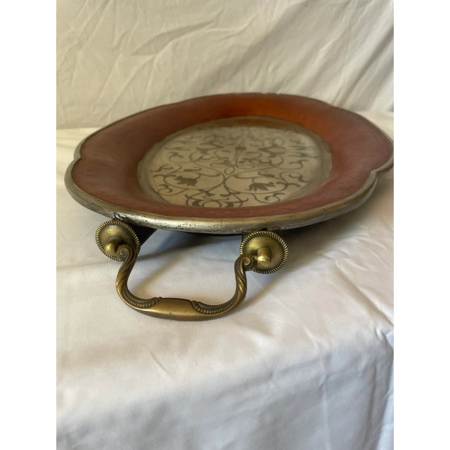 Art Nouveau 2000s Large Mirrored Service Tray For Sale - Image 3 of 13