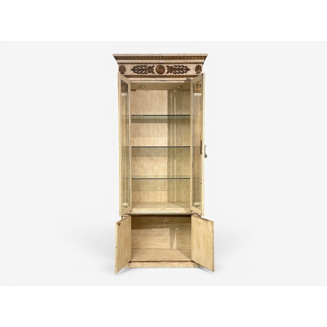 French Regency, Monumental Bookcases, Cream Painted Wood, Gilt, France, 19th C. For Sale - Image 10 of 18