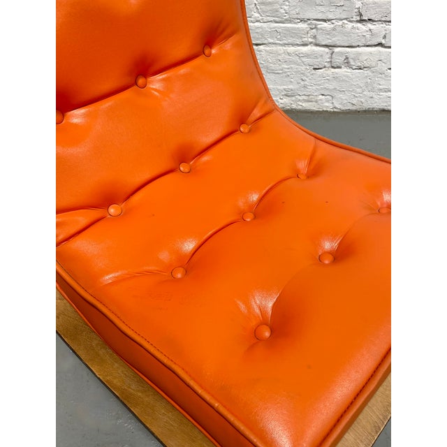 Orange Mid Century Modern Scoop Lounge Chair by Carter Brothers | Orange Tufted Chair, C. 1950's For Sale - Image 8 of 13