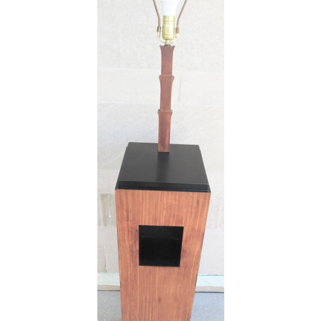 Wood Mid-Century Pedestal Floor Lamp Circa 60s-70s For Sale - Image 7 of 9