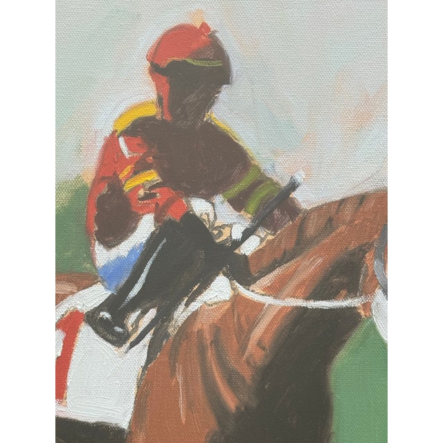 Expressionism Long Walk to the Track Expressionism Oil Painting For Sale - Image 3 of 7
