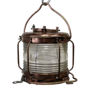 Vintage Late 20th Century Clear Glass Navigation Light