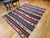 Textile Vintage Caucasian Kilim Rug, Handwoven Wool, Geometric Stripes, Blue & Ivory, 6' x 8' For Sale - Image 7 of 8