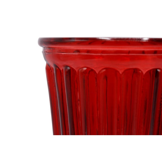 Late 20th Century Ruby Red Glass Vases a Pair Chairish