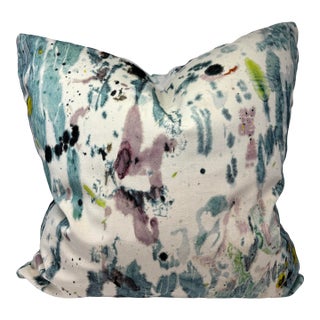 New Contemporary Multi-Color Abstract Pattern Fabric Decorative Accent Throw Pillow Large For Sale