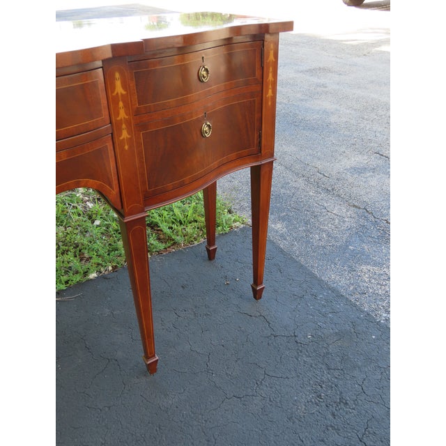 Karges Hepplewhite Style Inlay Long Sideboard Credenza Bathroom Vanity 6568 For Sale - Image 13 of 18