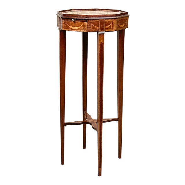 Octagonal Mahogany and Satinwood Occasional Table, 1890 For Sale