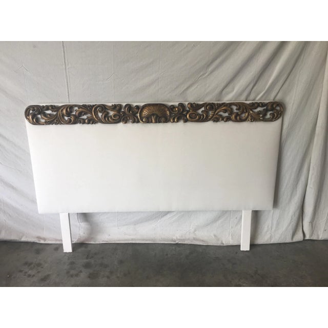 Italian Upholstered Headboard With 19th C Gilt Fragment Accents Chairish
