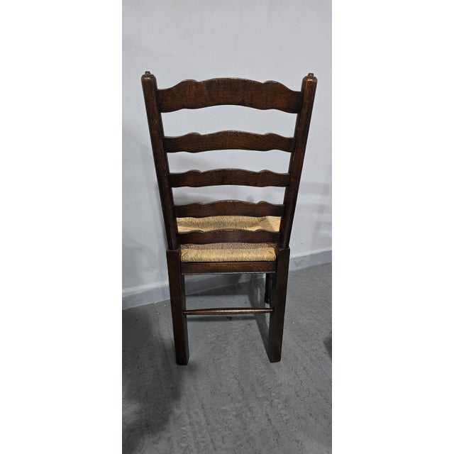 Oak Ladder Backed Dining Chairs, Set of 8 For Sale - Image 12 of 15