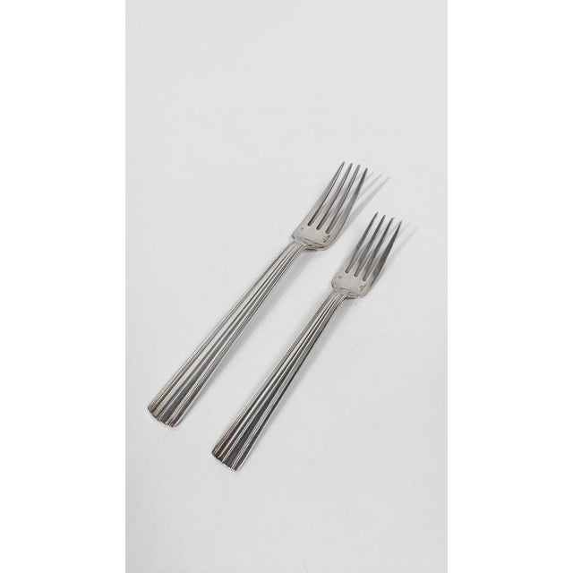 Art Deco Silver-Plated Flatware by Luc Lanel for Christofle, 1930s, Set of 32 For Sale - Image 16 of 18
