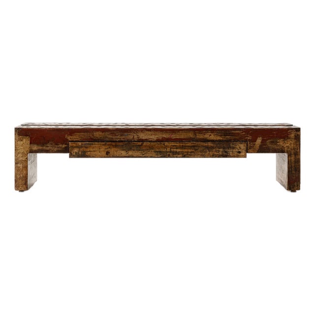Chinoiserie Coffee Table with Two Drawers, Antique, India, 20th Century For Sale
